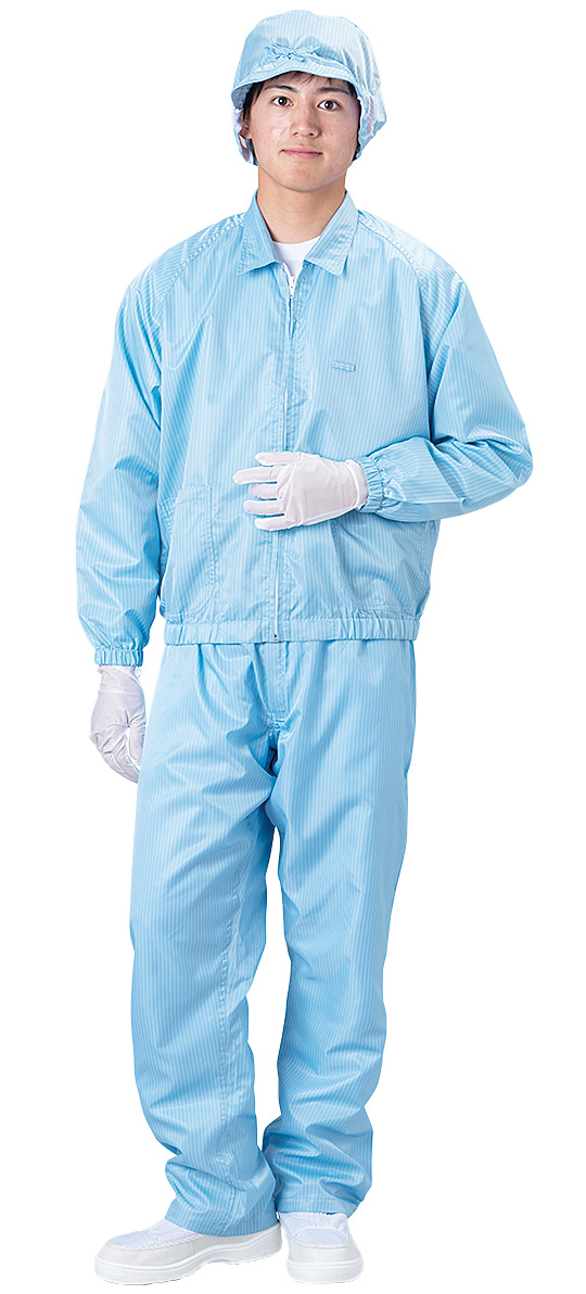 ブラストン クリーンルーム用ウエア 防塵ジャケット(立衿) 白 LLサイズ BSC-42001-W-LL 研究、開発用 